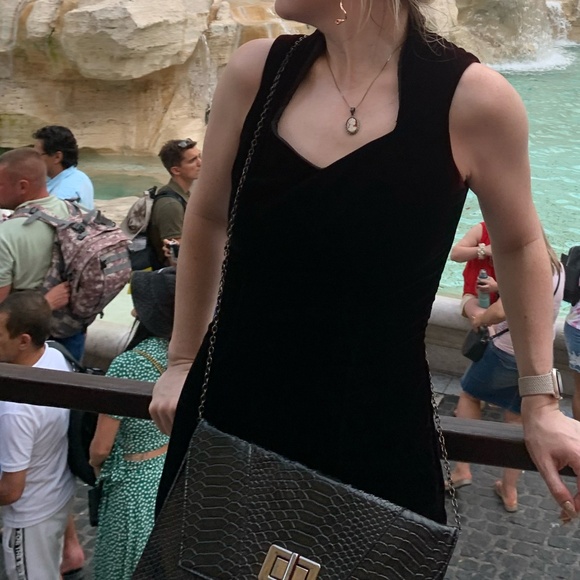 Vintage Black Cherry Velvet Dress - Picture 5 of 7